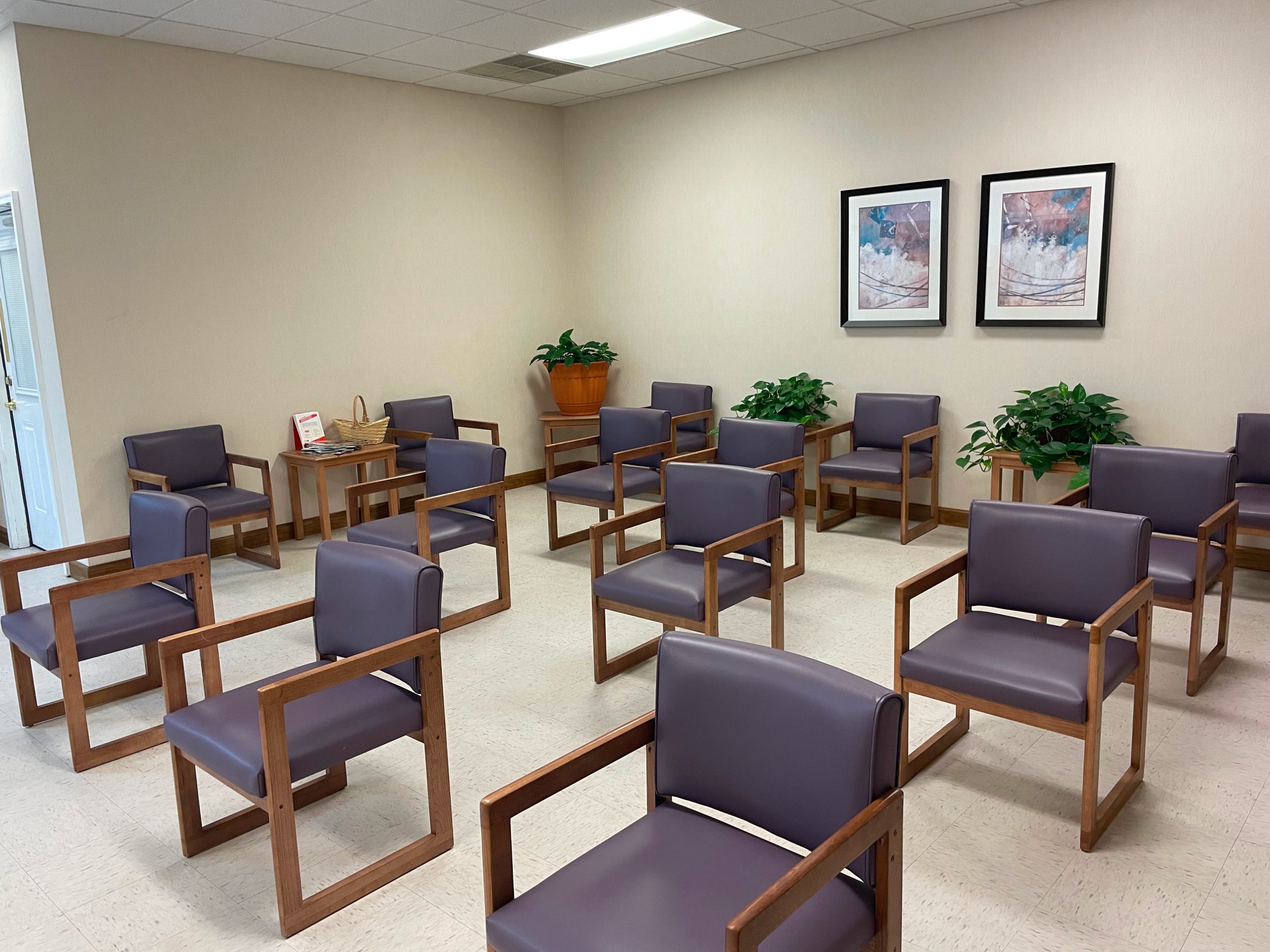 waiting room with empty chairs